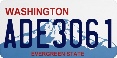 WA license plate ADE3061