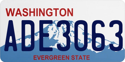 WA license plate ADE3063
