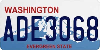 WA license plate ADE3068
