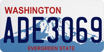 WA license plate ADE3069
