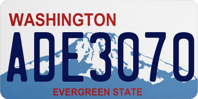 WA license plate ADE3070
