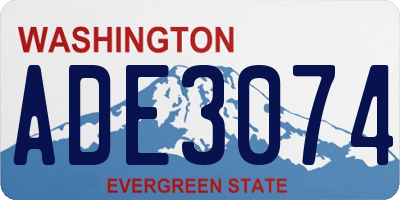 WA license plate ADE3074