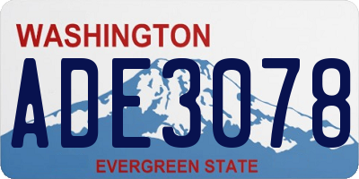 WA license plate ADE3078