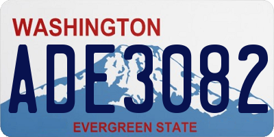 WA license plate ADE3082