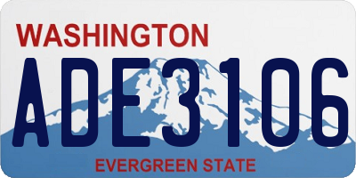 WA license plate ADE3106