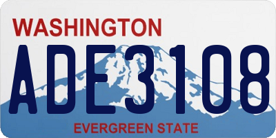 WA license plate ADE3108