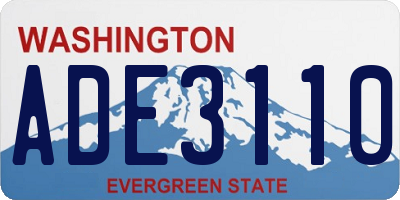 WA license plate ADE3110