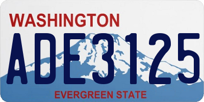 WA license plate ADE3125
