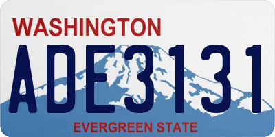 WA license plate ADE3131