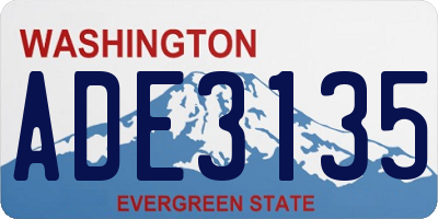 WA license plate ADE3135