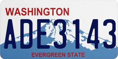 WA license plate ADE3143