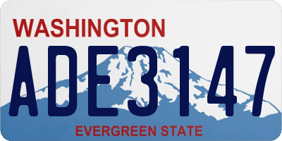 WA license plate ADE3147