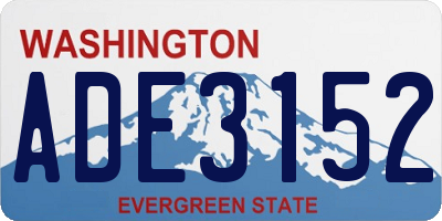 WA license plate ADE3152