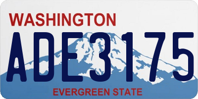 WA license plate ADE3175