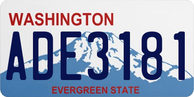 WA license plate ADE3181