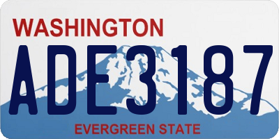 WA license plate ADE3187