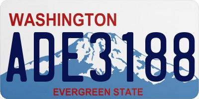WA license plate ADE3188