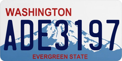 WA license plate ADE3197