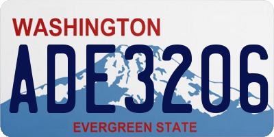 WA license plate ADE3206