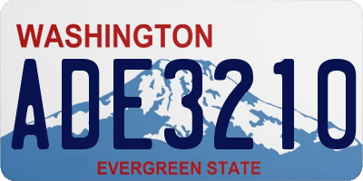 WA license plate ADE3210