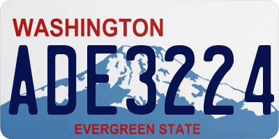 WA license plate ADE3224