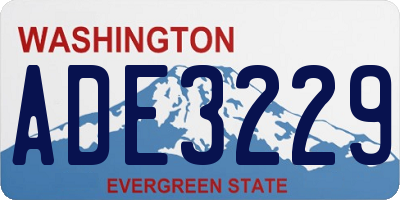 WA license plate ADE3229