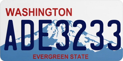 WA license plate ADE3233