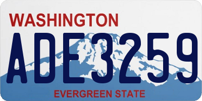 WA license plate ADE3259