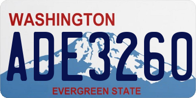 WA license plate ADE3260