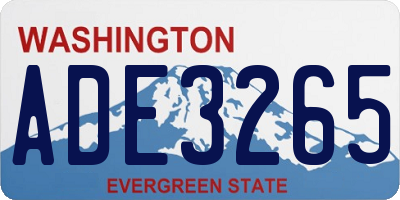 WA license plate ADE3265