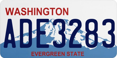 WA license plate ADE3283