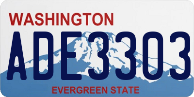 WA license plate ADE3303