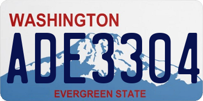 WA license plate ADE3304