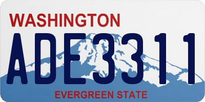 WA license plate ADE3311