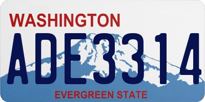 WA license plate ADE3314