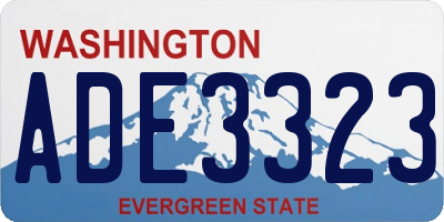 WA license plate ADE3323