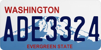 WA license plate ADE3324