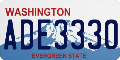WA license plate ADE3330