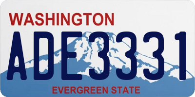 WA license plate ADE3331