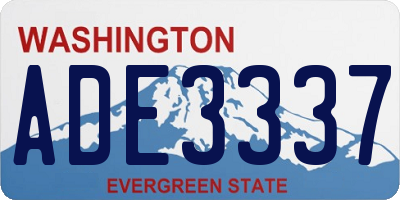 WA license plate ADE3337