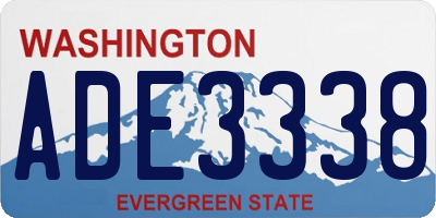 WA license plate ADE3338