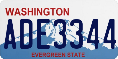 WA license plate ADE3344