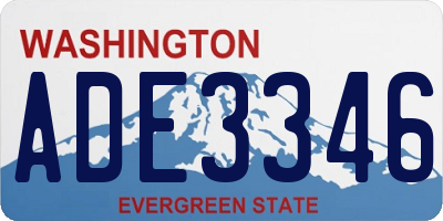 WA license plate ADE3346