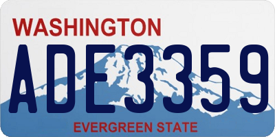 WA license plate ADE3359
