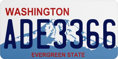 WA license plate ADE3366