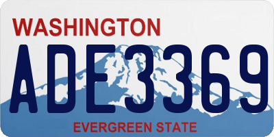 WA license plate ADE3369