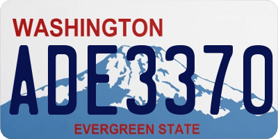 WA license plate ADE3370