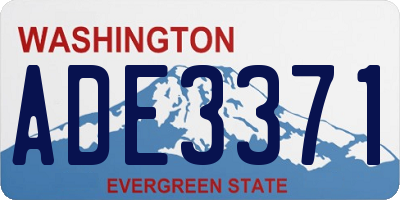 WA license plate ADE3371