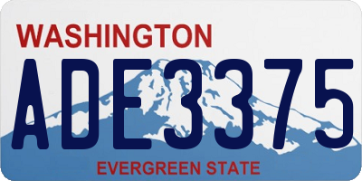 WA license plate ADE3375