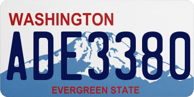 WA license plate ADE3380